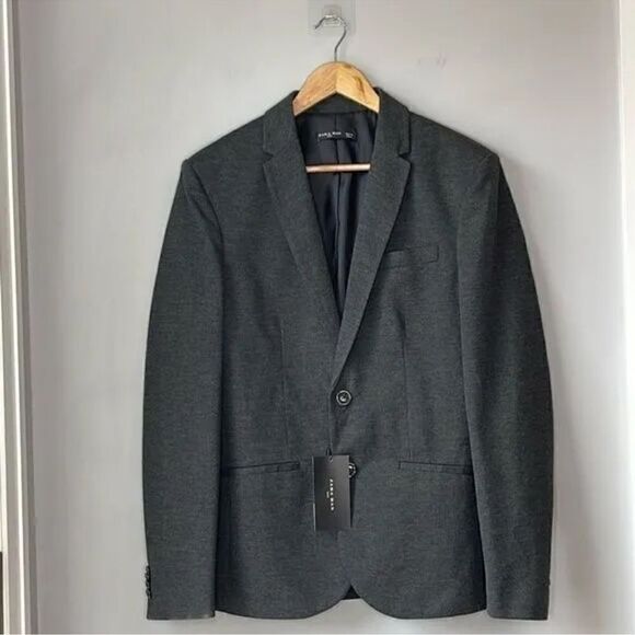 NWT Zara Man 2 Button Charcoal Gray Blazer Jacket Size Medium - Picture 1 of 10